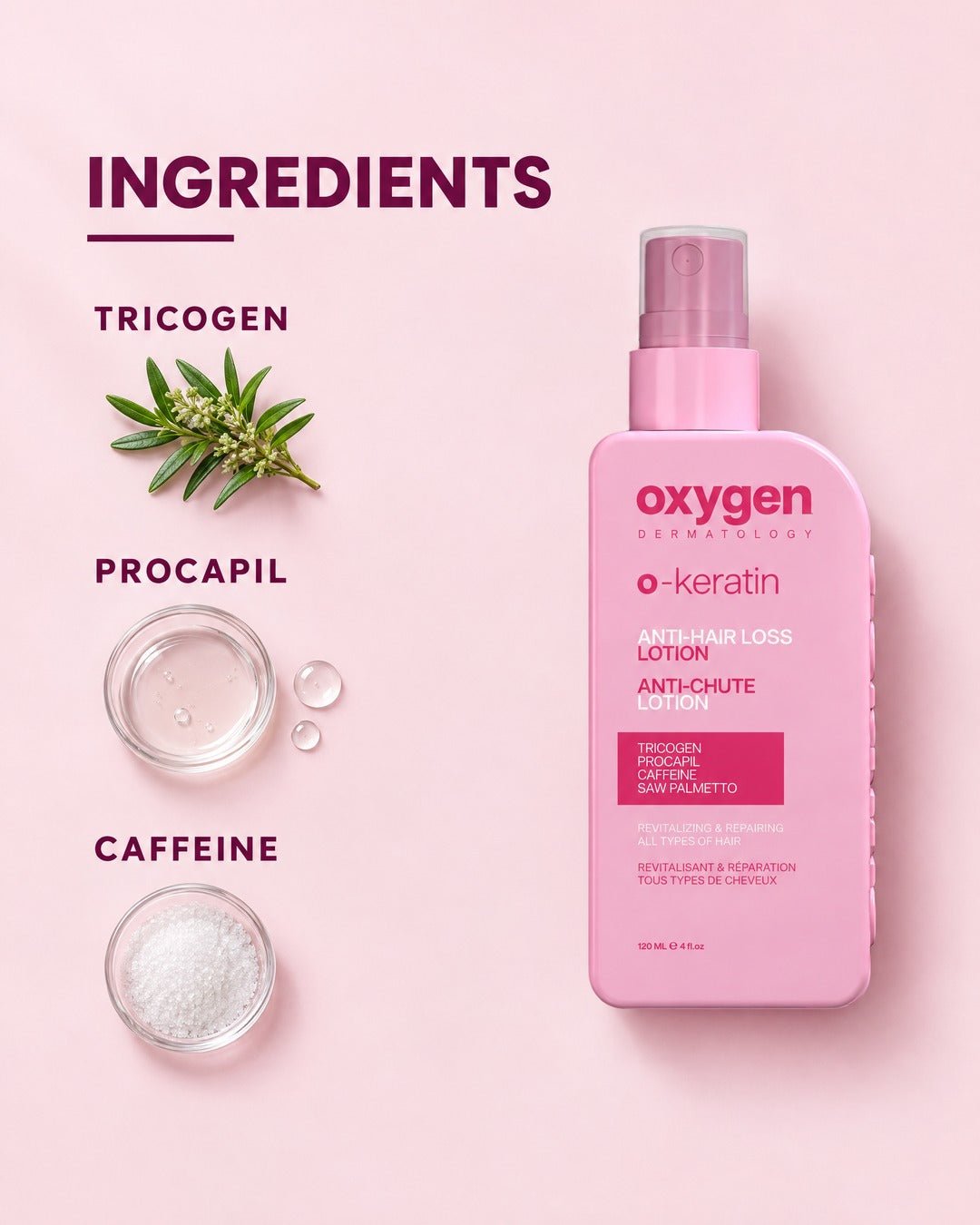 O-KERATIN Anti-Hair Loss Lotion 120ml - Oxygen Dermatology