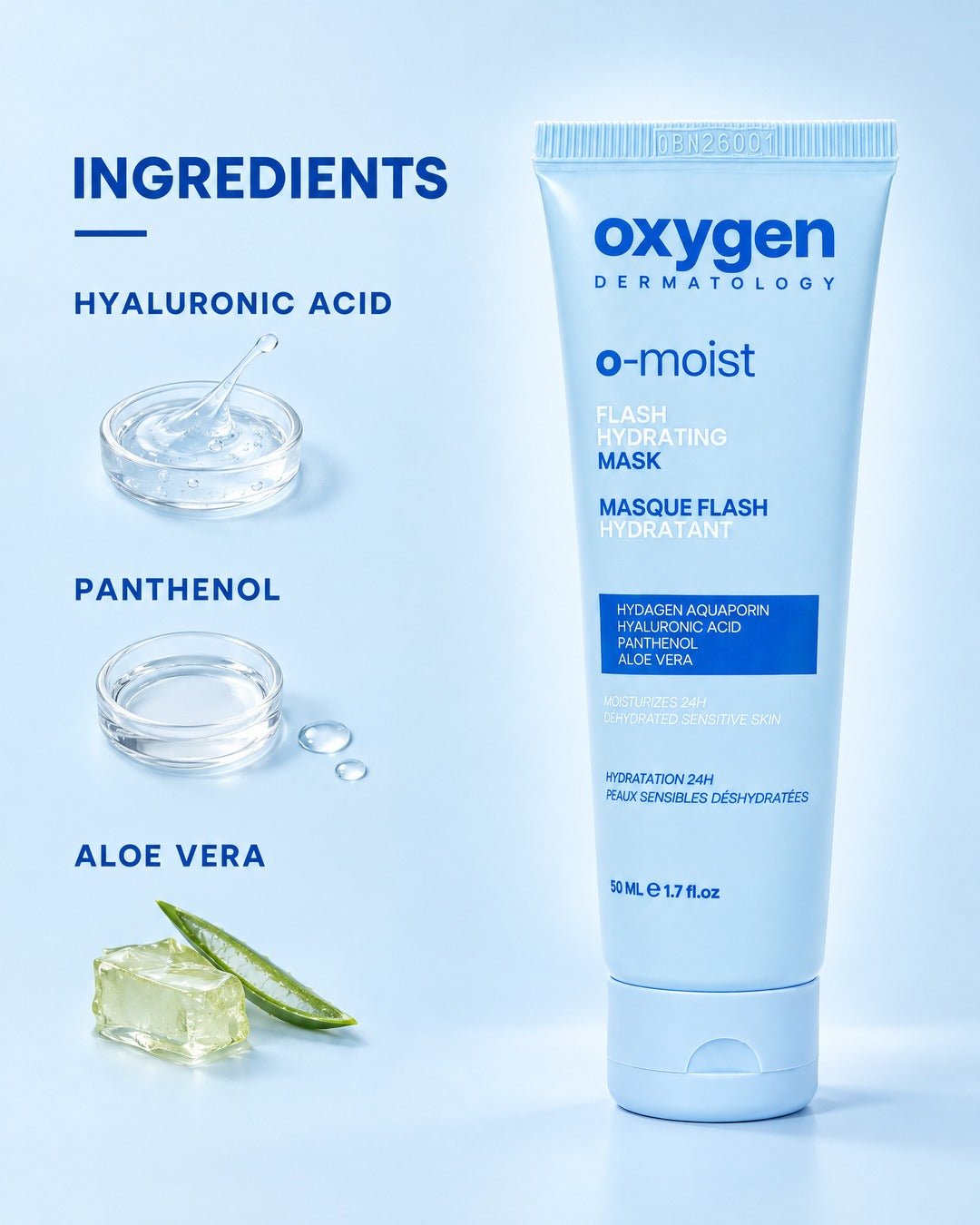 O-MOIST FLASH HYDRATING MASK - Oxygen Dermatology