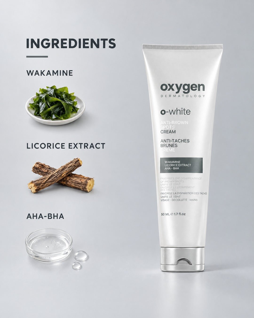 O-WHITE Anti-Brown Spots Cream 50ml - Oxygen Dermatology