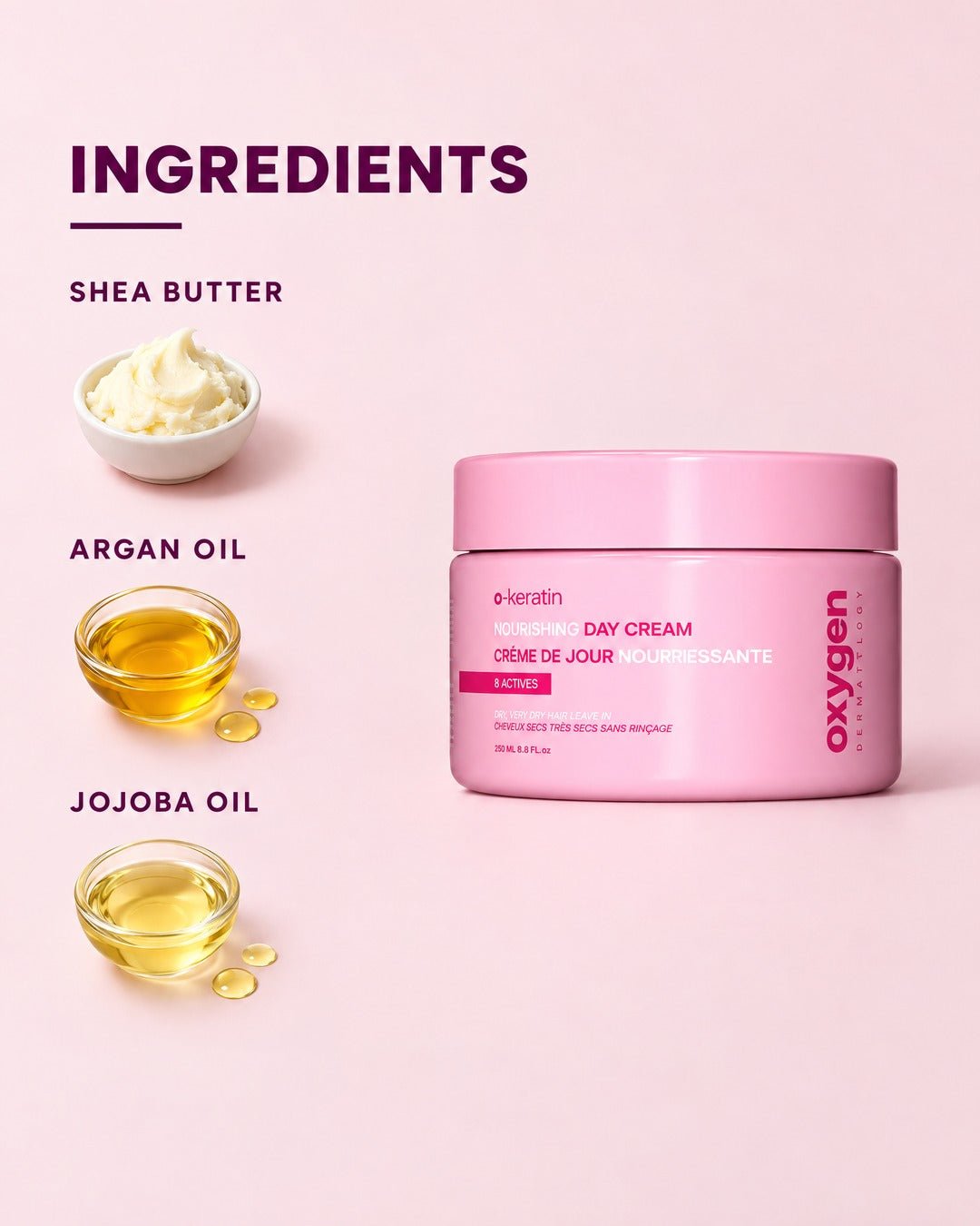 O-KERATIN Nourishing Day Cream 250ml - Oxygen Dermatology
