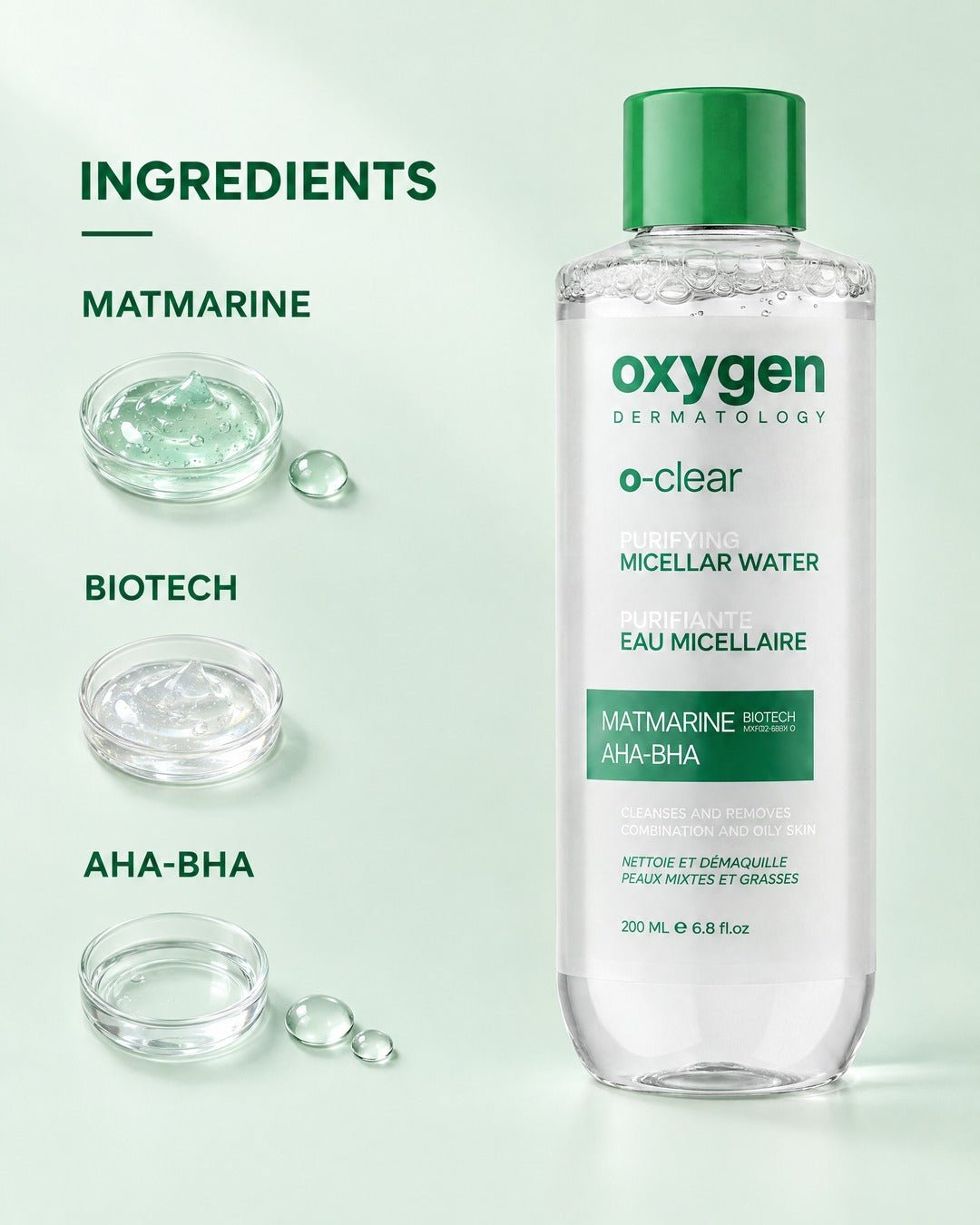 O-Clear Purifying Micellar Water - Oxygen Dermatology