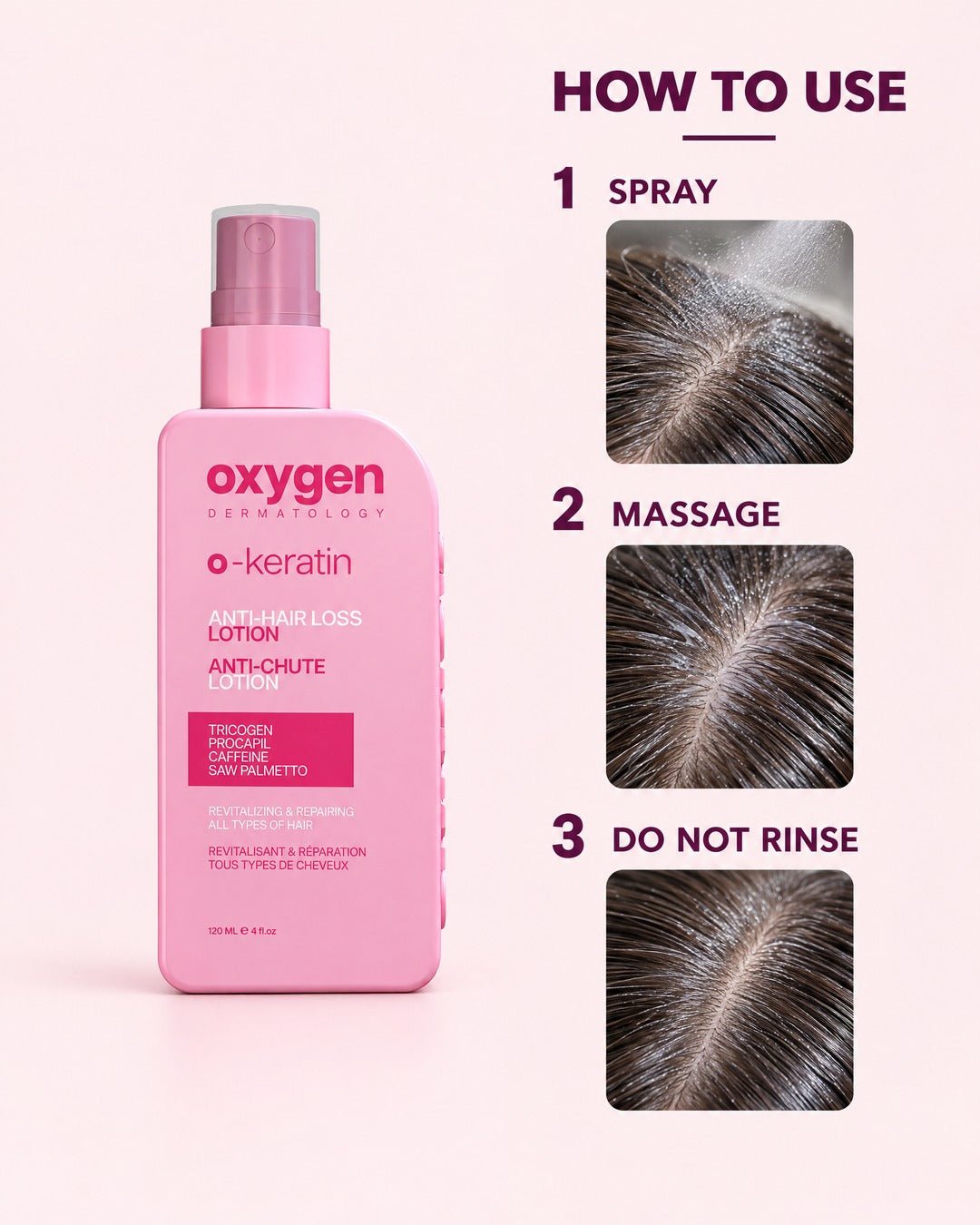 O-KERATIN Anti-Hair Loss Lotion 120ml - Oxygen Dermatology