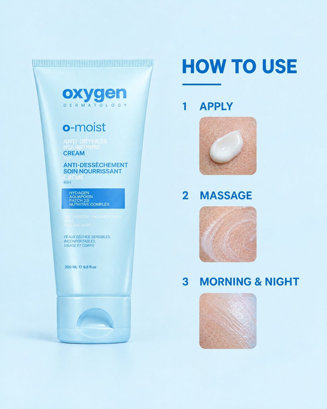 O-MOIST ANTI-DRYNESS NOURISHING CREAM 200 ml - Oxygen Dermatology