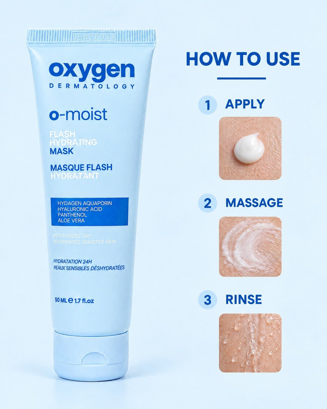 O-MOIST FLASH HYDRATING MASK - Oxygen Dermatology