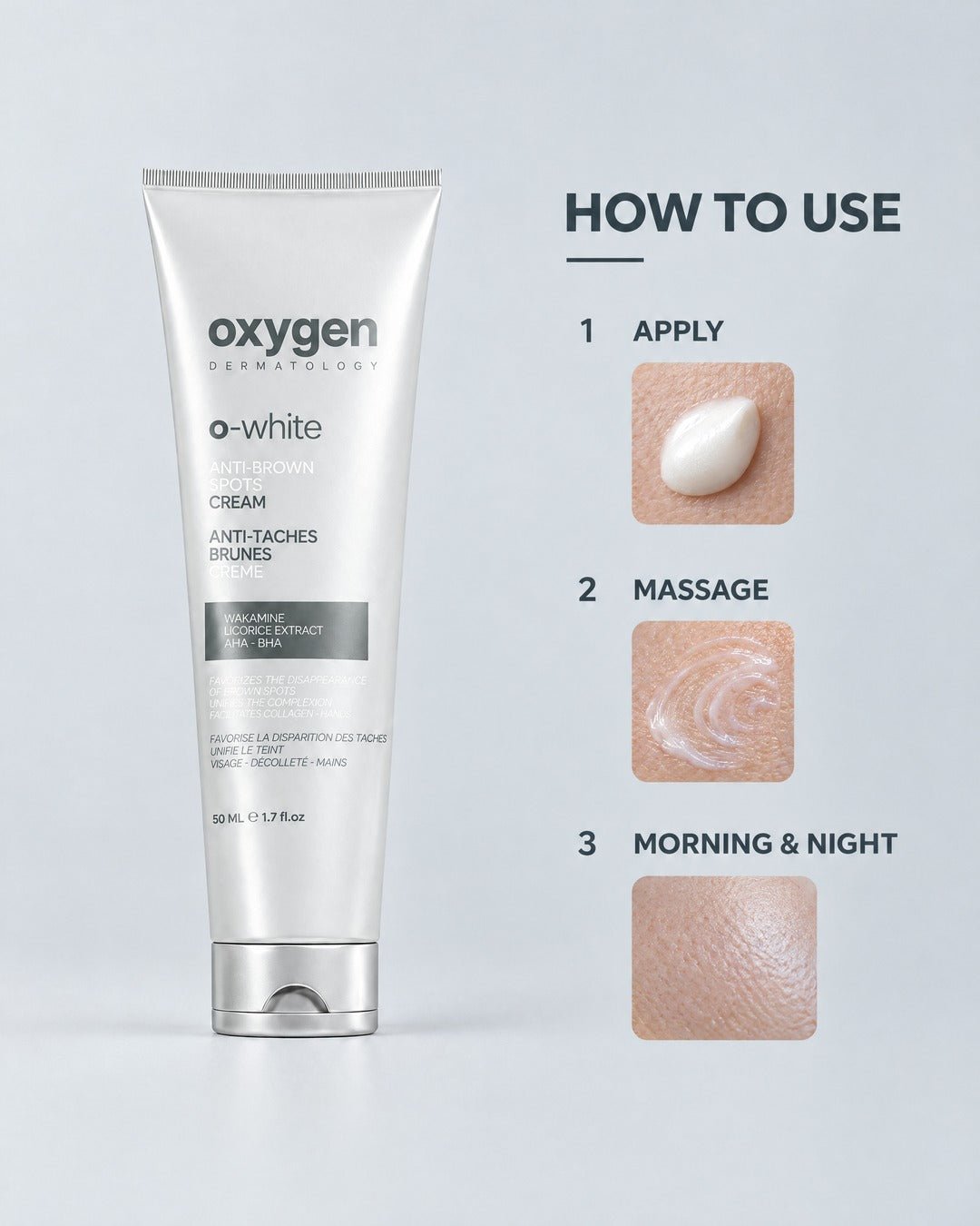 O-WHITE Anti-Brown Spots Cream 50ml - Oxygen Dermatology