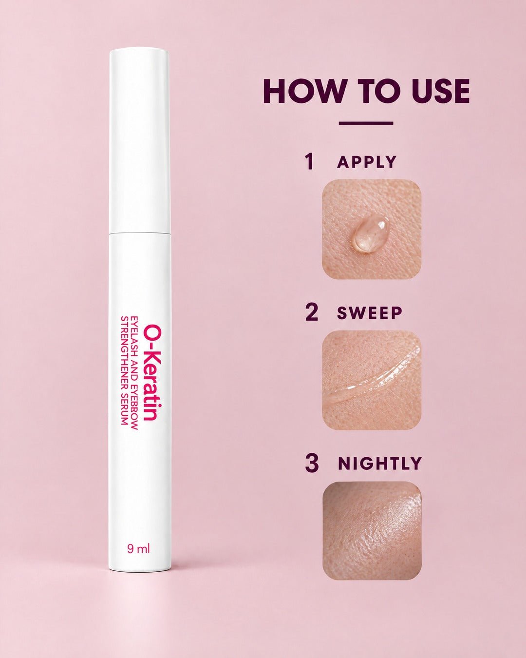 O-KERATIN Eyelash & Eyebrow Serum 9ml - Oxygen Dermatology