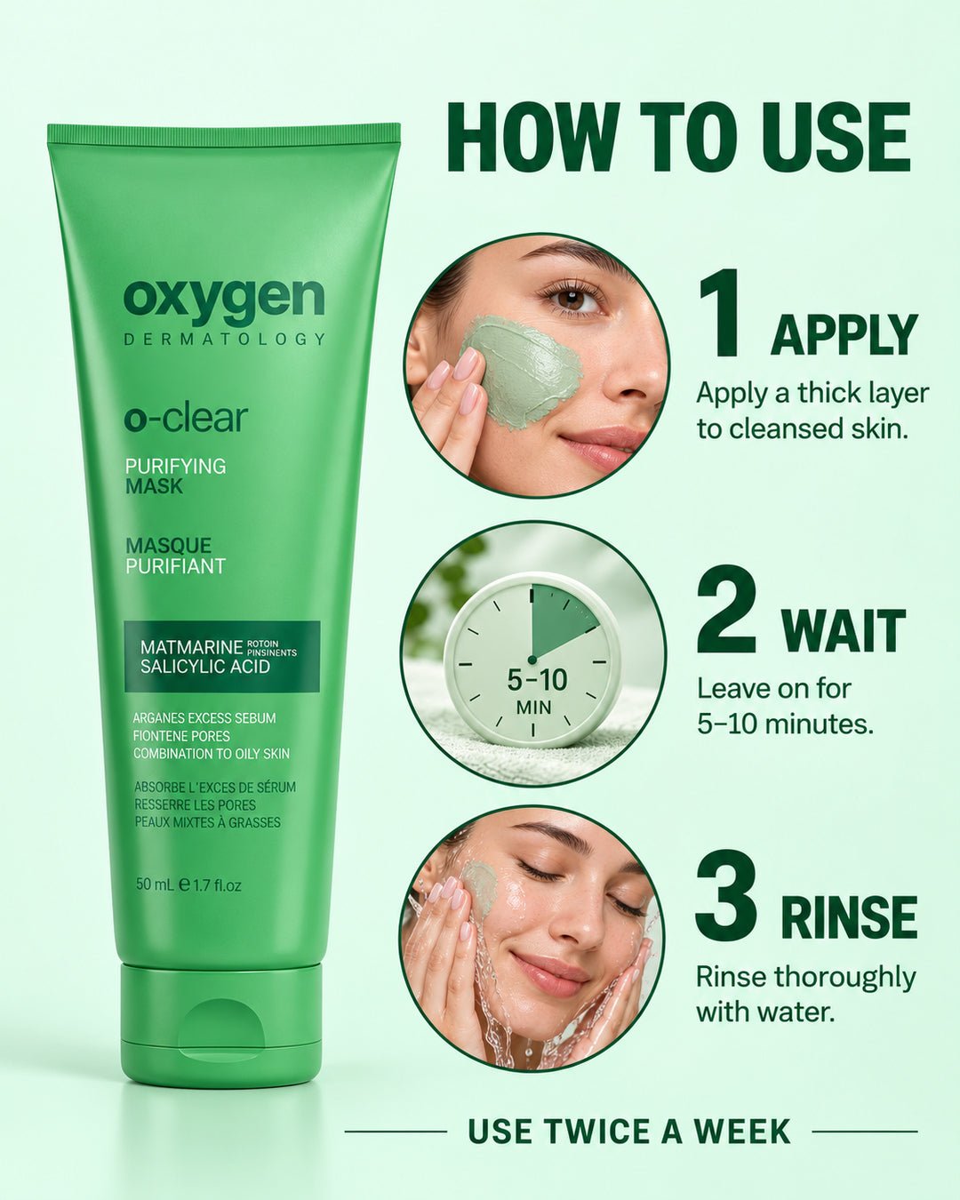O-CLEAR Purifying Face Mask - Oxygen Dermatology